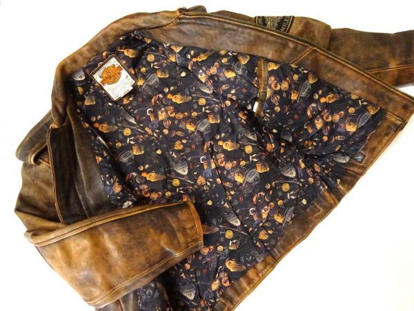 ◆HARLEY-DAVIDSON ハーレーダビッドソン シングルライダース ジャケット ブラウン系 XS
