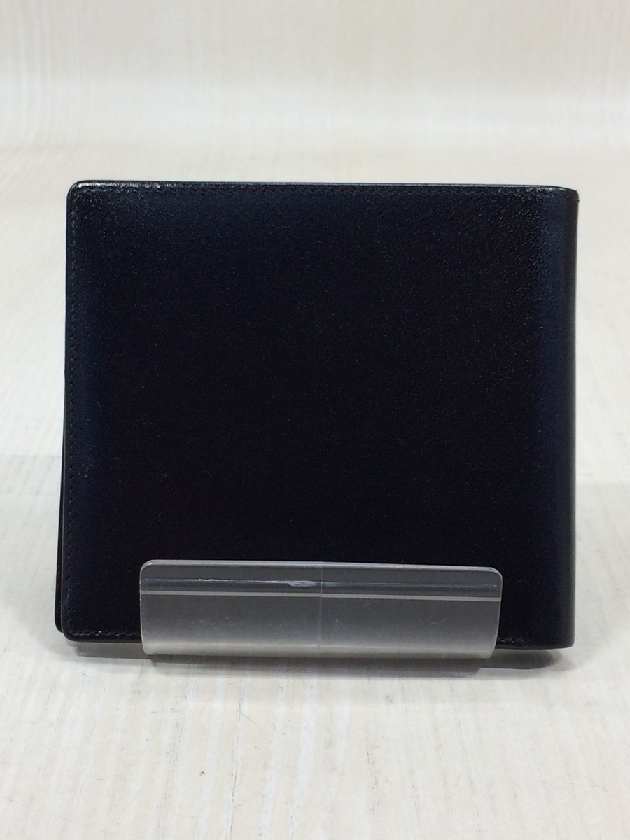 MONTBLANC◇2つ折り財布/レザー/BLK/無地/ユニセックス/革