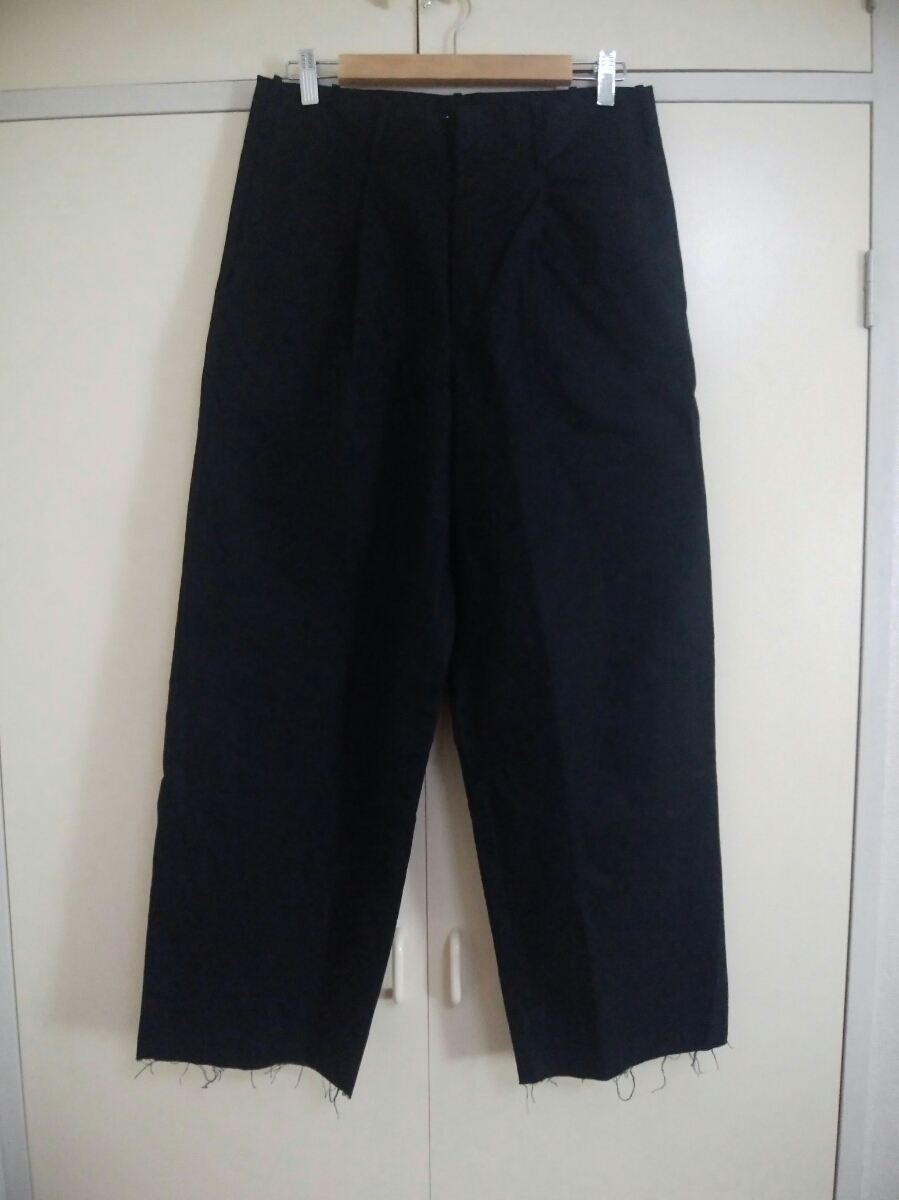オーラリー AURALEE ハイカウントクロス ワイドパンツ HIGH COUNT CLOTH WIDE PANTSチノパン A7AP02BT ブラック 黒