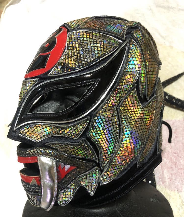 怪人ハブ男 本人使用済試合用マスク 沖縄プロレス ラゴーシャン製 直筆