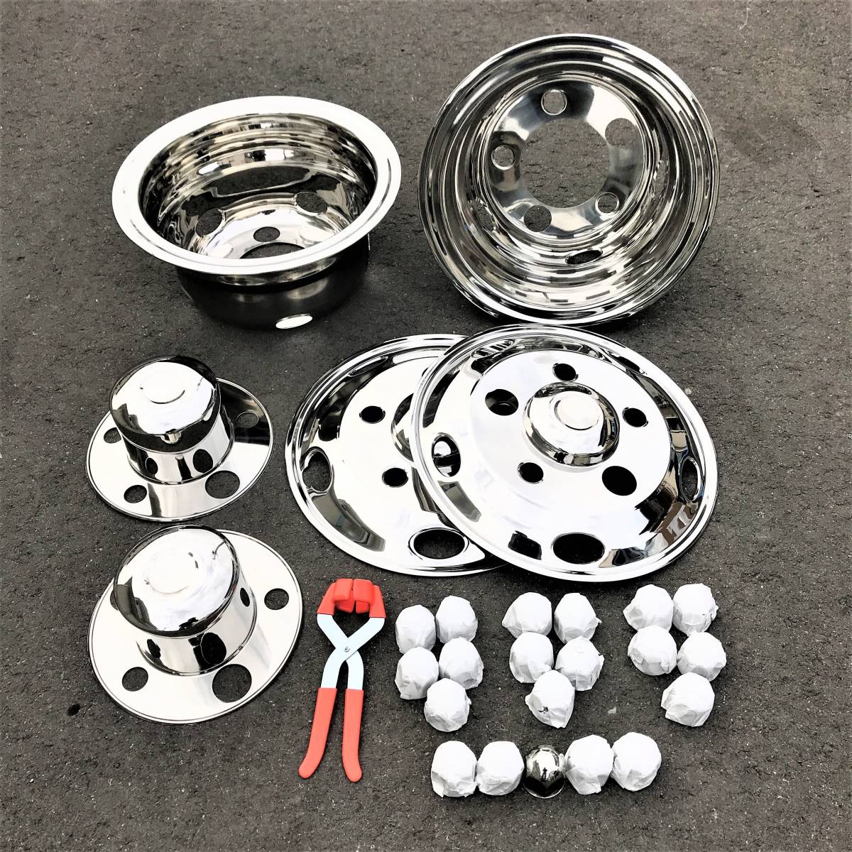 1円スタ 即納 トラック 汎用 16インチ ホイールカバー メッキ 