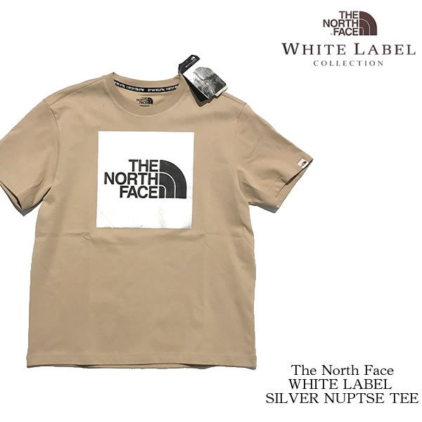★Mサイズ　The North Face ノースフェイス ホワイトレーベル シルバー ヌプシ Tシャツ 【nyt7uk09j-bei】