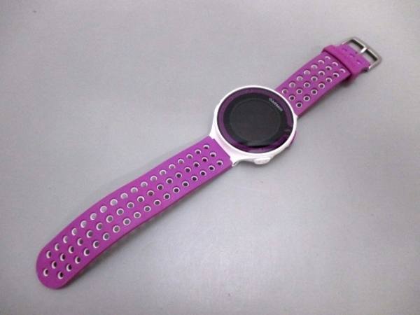 GARMIN(ガーミン) 腕時計■美品 ランニングウォッチ スマートウォッチ ForeAthlete 220J 010-01147-66 ホワイト/バイオレット ★