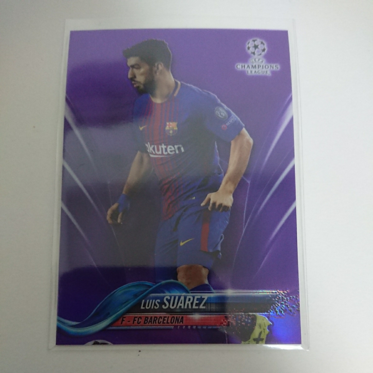 2017-18 Topps Chrome UEFA Champions League Base Purple Luis Suarez FC Barcelona 250枚限定シリアルカード_1