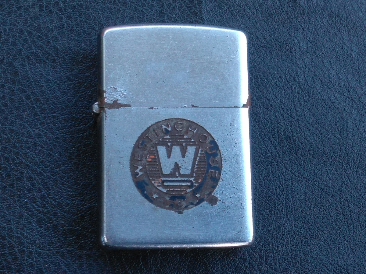ZIPPO 1950年代？ ヴィンテージ WESTINGHOUSE ウェスティングハウス 企業 ケース鉄製？ 磁石つきます！ イニシャルがWの方も♪　