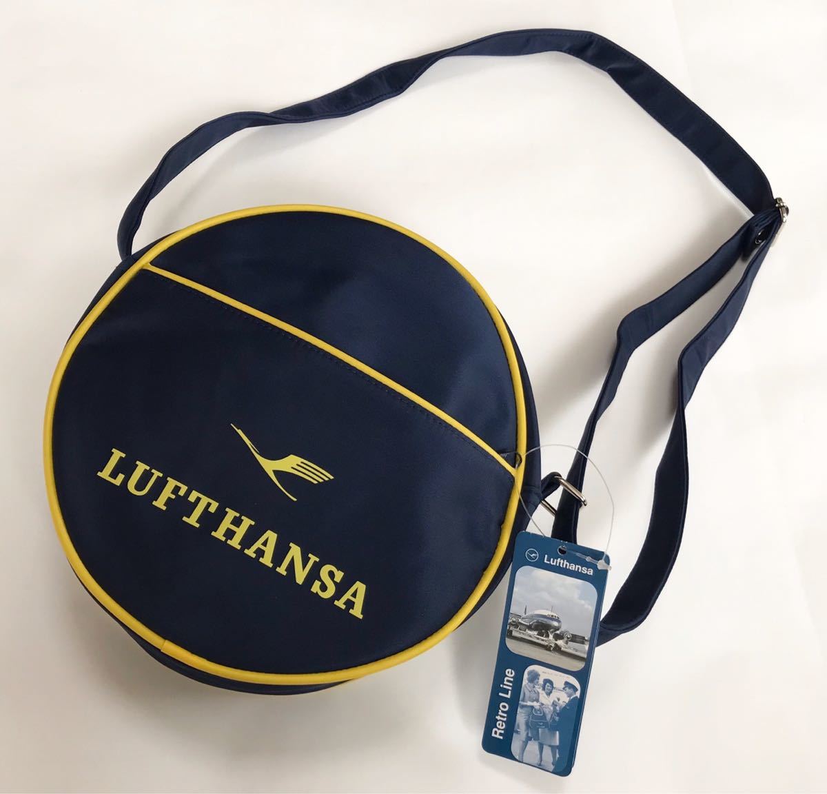 希少 Lufthansa ルフトハンザ レトロライン 丸型ショルダーバッグ 航空会社 新品_1