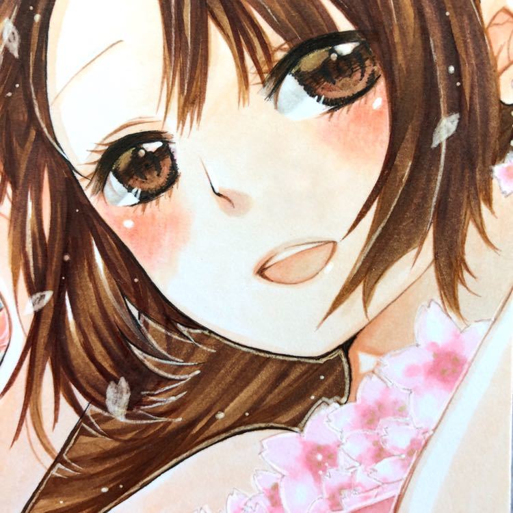オリジナル手描きイラスト 女の子 桜 手描きイラスト 売買されたオークション情報 Yahooの商品情報をアーカイブ公開 オークファン Aucfan Com