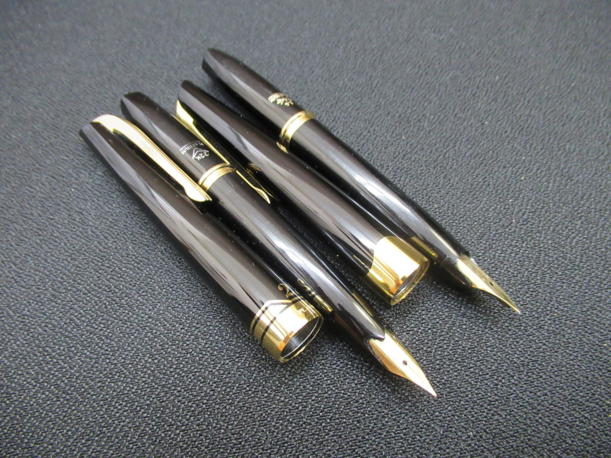 ☆PLATINUMプラチナ22K万年筆&14K万年筆 2本セット/画像参照/インク