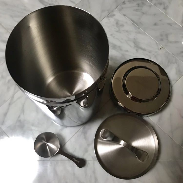 Cafede Tiamo ティアモSET ★ ステンレスキャニスター 250g 500g スプーン付 コーヒー豆 保管 保存 収納 業務用 カフェ キッチン_2