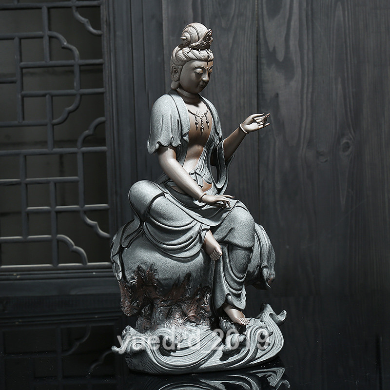 仏教美術 仏教工芸品 禅意仏像置物 鎮宅 大型陶磁仏像 | 観音