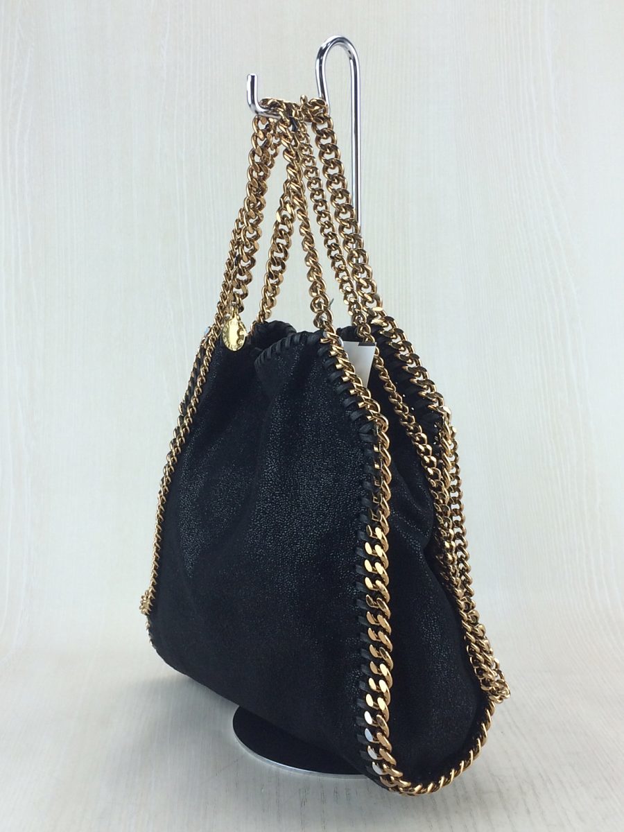 STELLAMcCARTNEY◇ファラベラ チェーンバッグ&frasl;-&frasl;BLK&frasl;無地&frasl;チェーンに