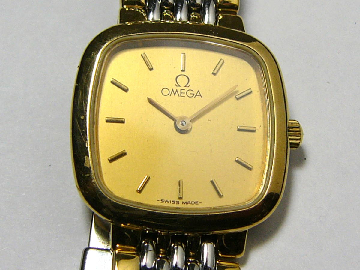 美品·稼働OMEGA De Ville クオーツ腕時計 金銀コンビ