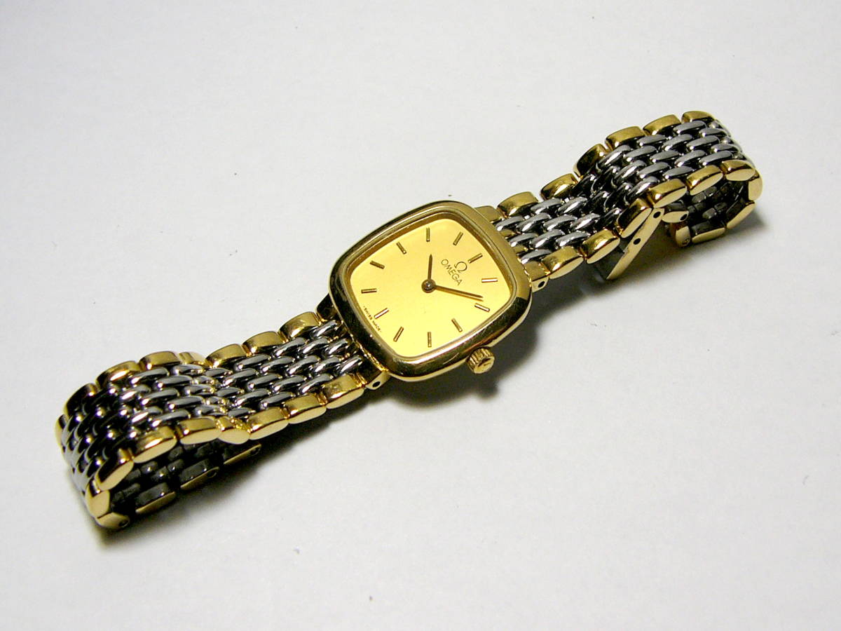 美品·稼働OMEGA De Ville クオーツ腕時計 金銀コンビ