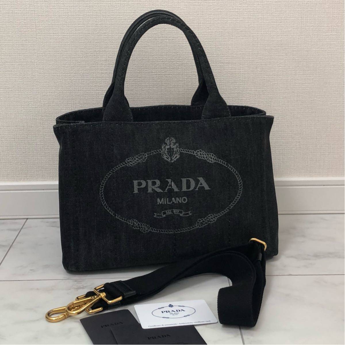 プラダ カナパ ミニ PRADA ブラック レディース 1BG439 キャンバス 