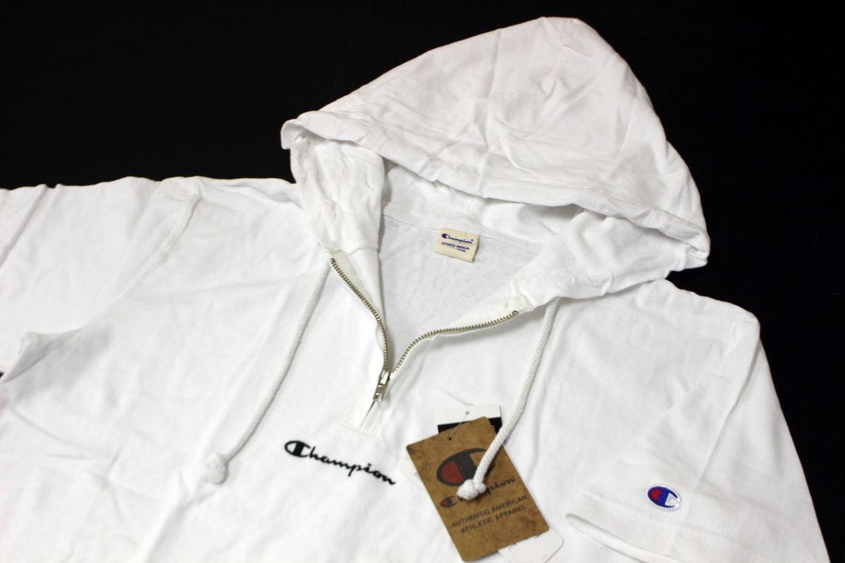 チャンピオン Champion メンズ スウェット ハーフジップ 半袖 パーカー 白 C8m30rr0101n L 一 二 Qwer Xlサイズ以上 売買されたオークション情報 Yahooの商品情報をアーカイブ公開 オークファン Aucfan Com