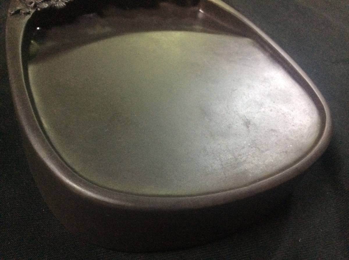 中国美術 書道具 古端溪 端渓硯 梅花紋 蕉白 天青 難あり 唐木箱 唐物