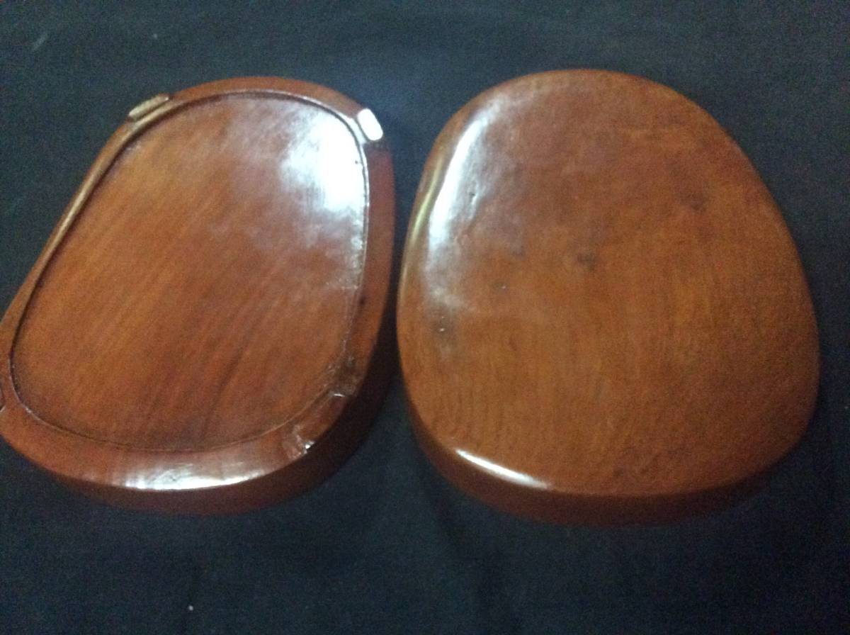 中国美術 書道具 古端溪 端渓硯 梅花紋 蕉白 天青 難あり 唐木箱 唐物