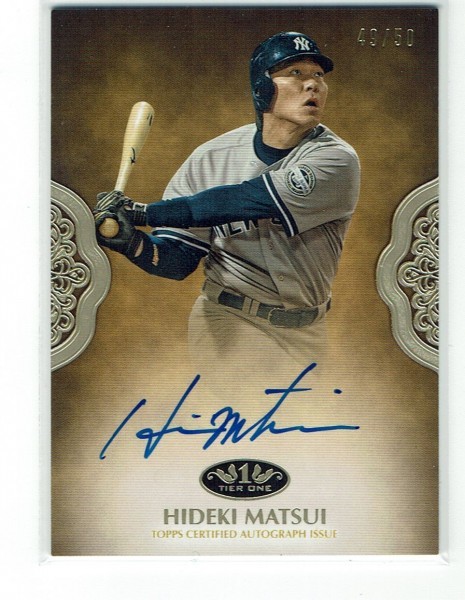 松井秀喜】2019 Topps Tier One 50枚限定 直筆サインカード #49/50