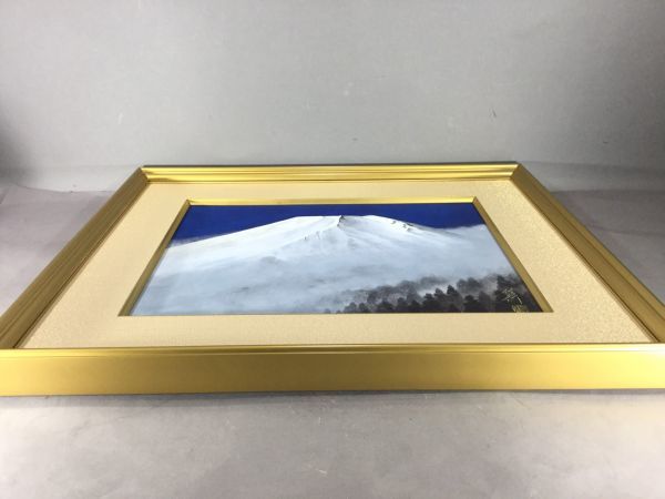 清水信行 「富岳」 10号 絵画買取・販売 共 岩彩日本画 真筆 OS》