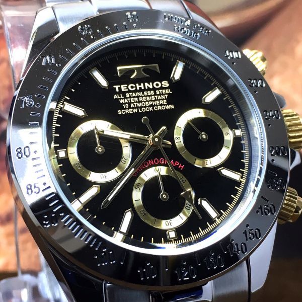 TECHNOS 防水 ブラック アナログ 腕時計 テクノス TECHNOS 腕時計 新品 正規品 クオーツ アナログ腕時計 メンズ
