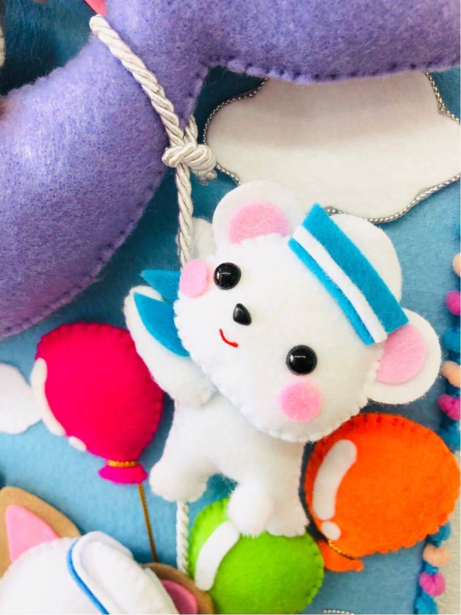 フェルト★ハンドメイド ★クジラ★ねこ★シロクマ★ペンギン★虹★海★水兵さん★飾り★タペストリー★夏★リース_6