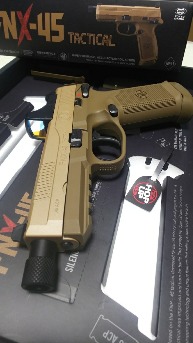東京マルイ FNX-45 | ガスブローバック A*e様 タン サイレンサー