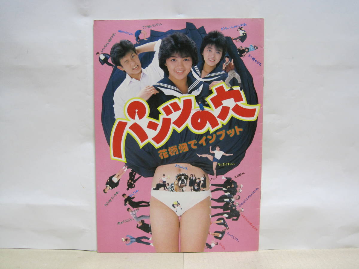1985年映画『パンツの穴』パンフ+志村香・奥田圭子直筆サイン色紙2枚 生写真付 パンツの穴 花柄畑でインプット 映画 パンフレット 東映 1985年◇山本
