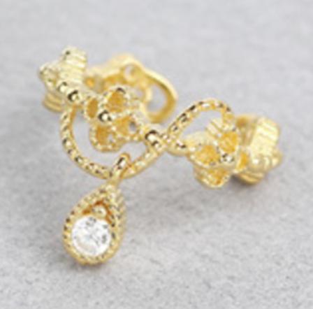 レディース シルバー925 雫と四つ葉のクローバー イヤーカフ ノンホール 揺れる フェイクピアス 【 ゴールド 】 xmab091_7