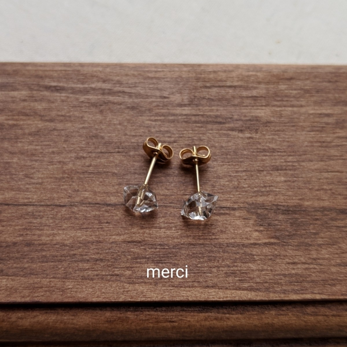 ハーキマーダイヤモンドのピアス◆ハンドメイド、天然石_1