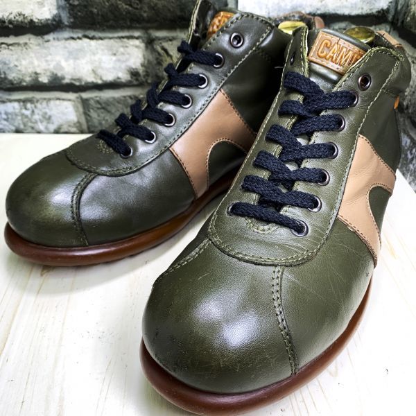 新入荷！◇CAMPER◇41/26cm/革靴/カンペール/グリーン/カーキ/レザー