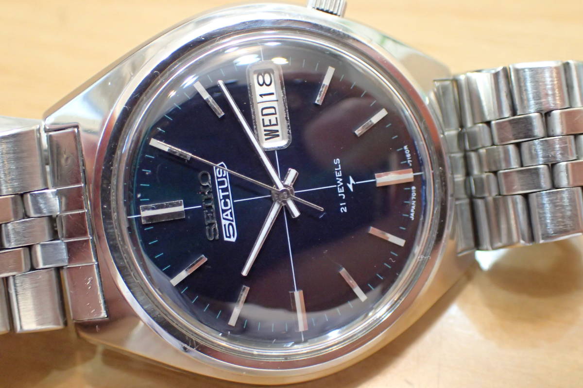 レア /美品◇SEIKO/セイコー5アクタス 21石 ◇グリーンダイヤル 7019 