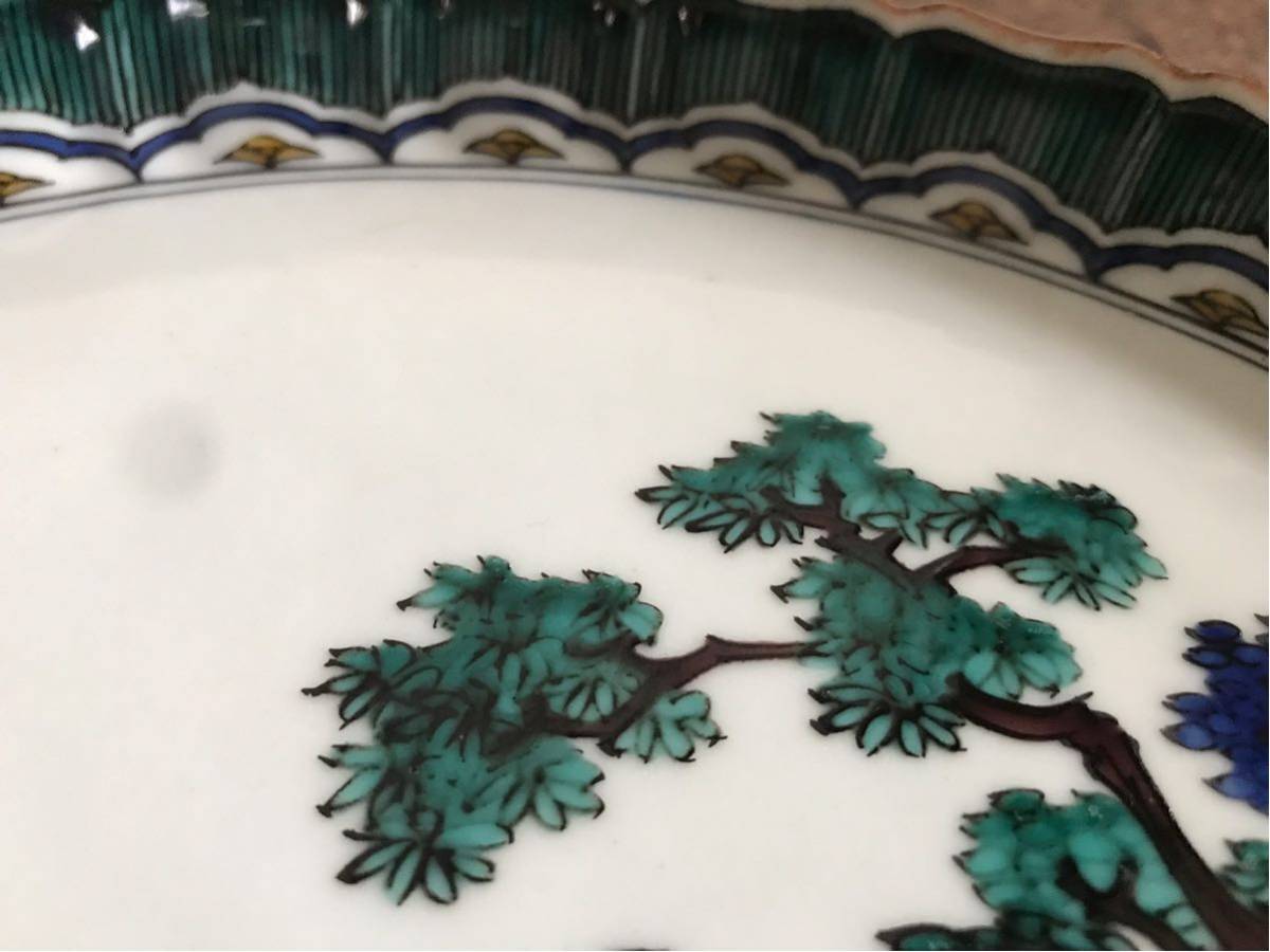 九谷焼 大皿 色絵 花鳥絵皿_4