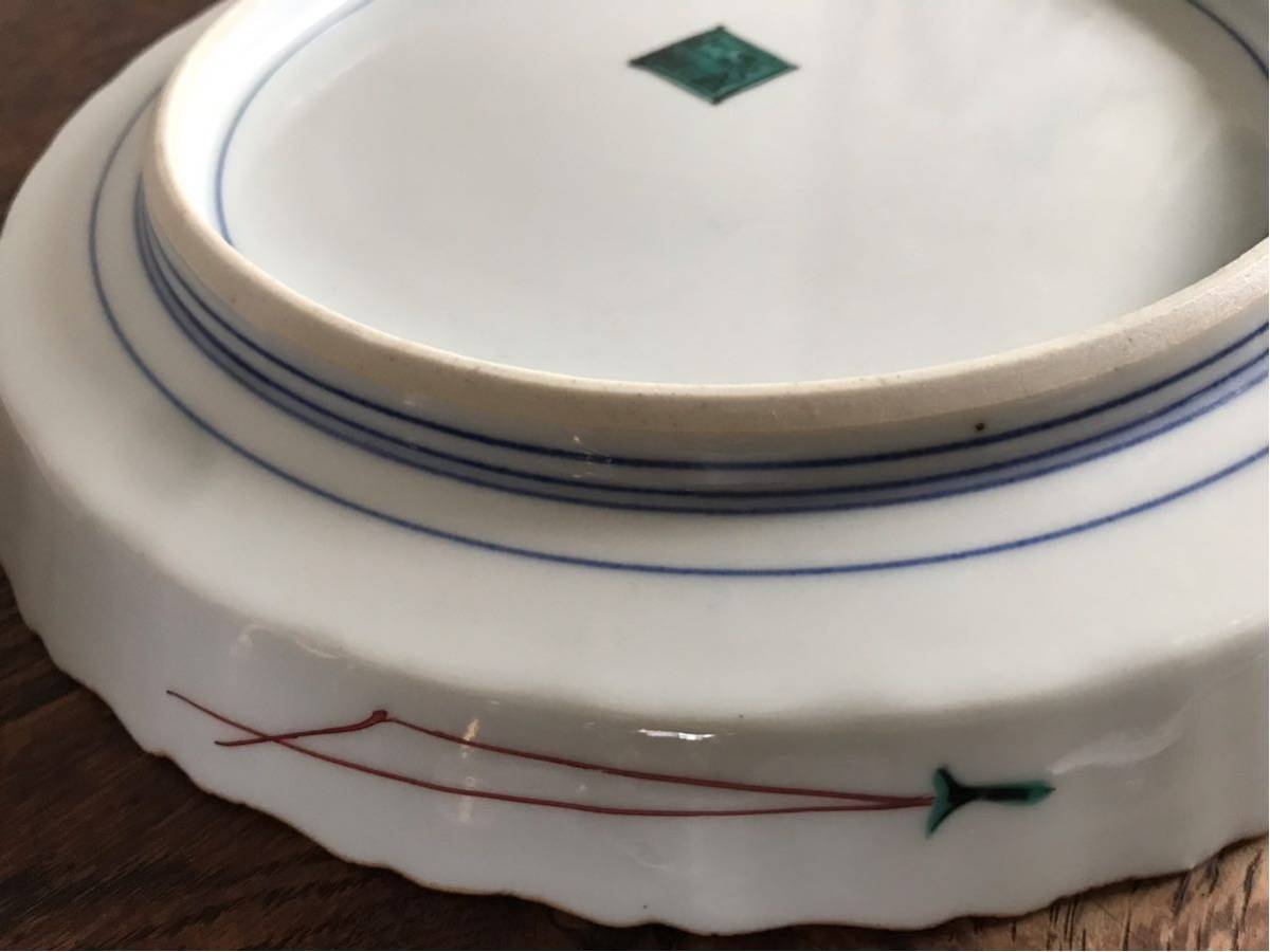 九谷焼 大皿 色絵 花鳥絵皿_7