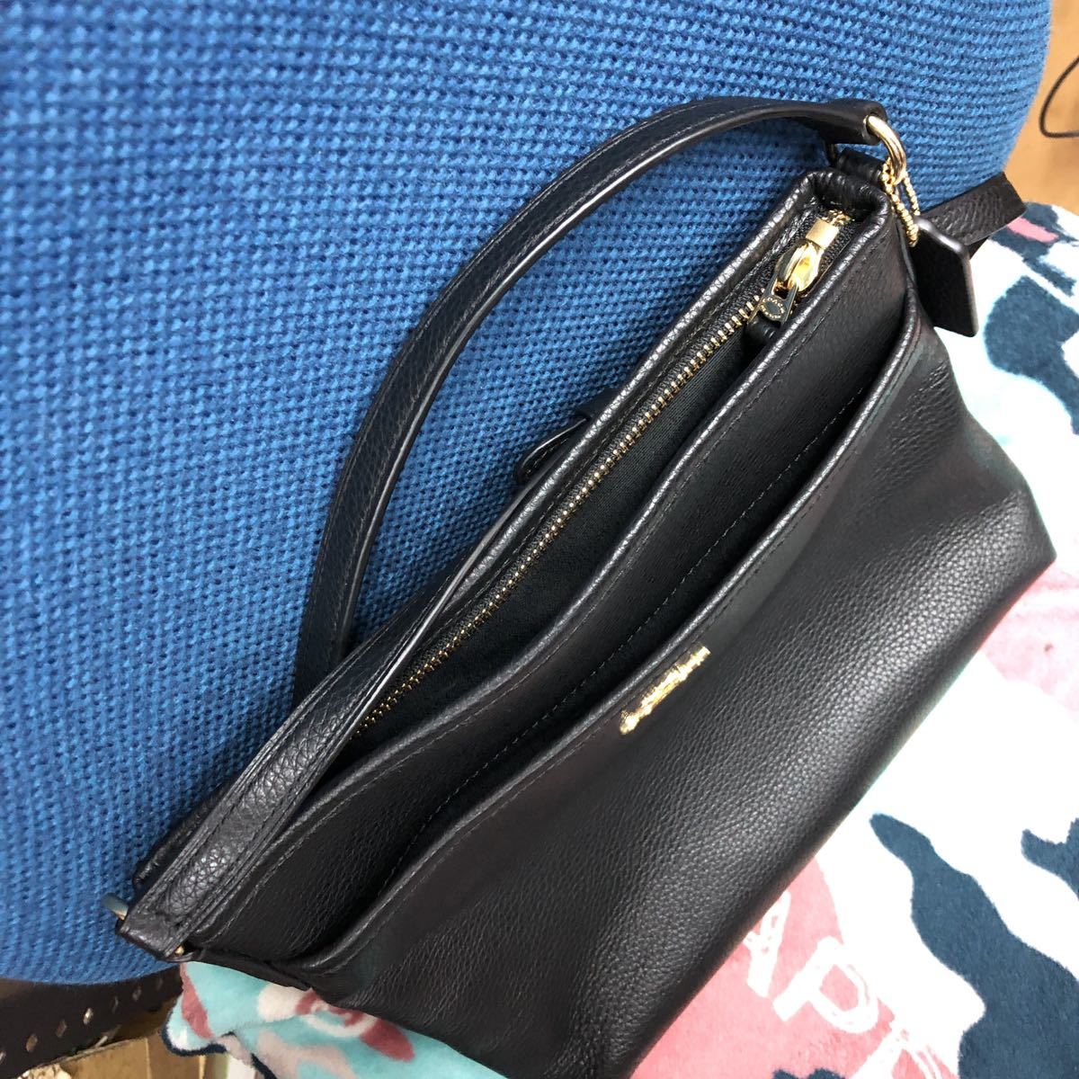 ショルダーバッグ コーチ レザー 本革 斜め掛け 美品 ブラック | COACH 