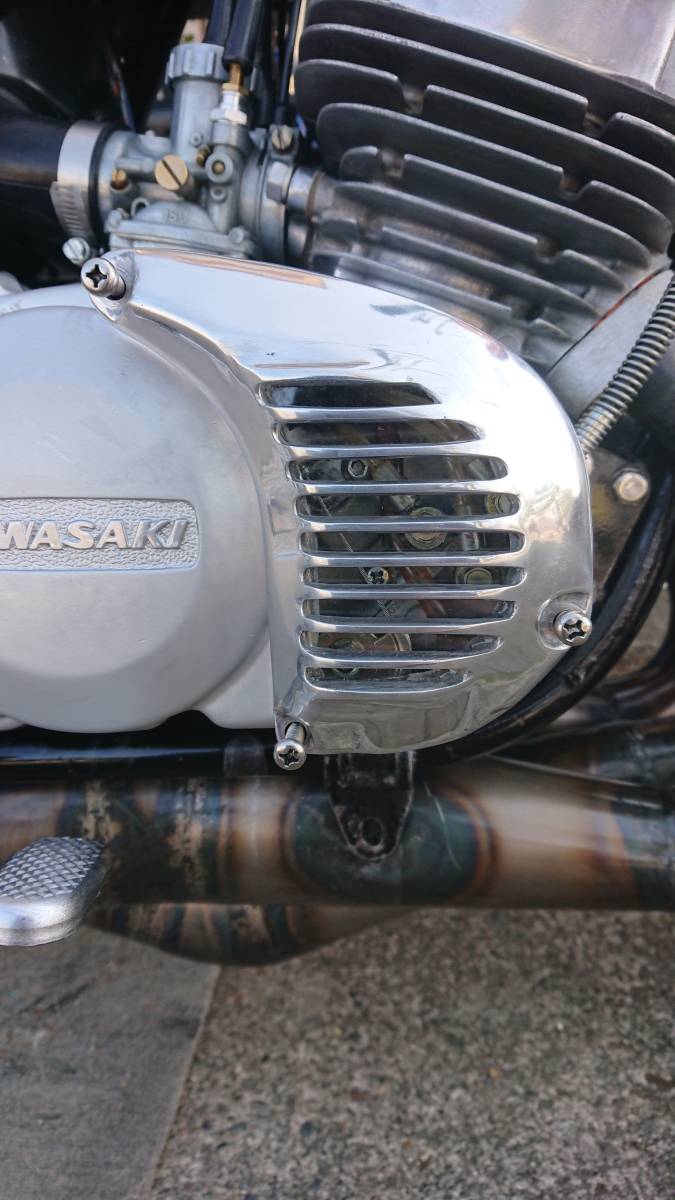 カワサキ KH250 kh400 250ss 350ss オイルポンプカバー フィン ガラス張り ポリッシュ仕様！