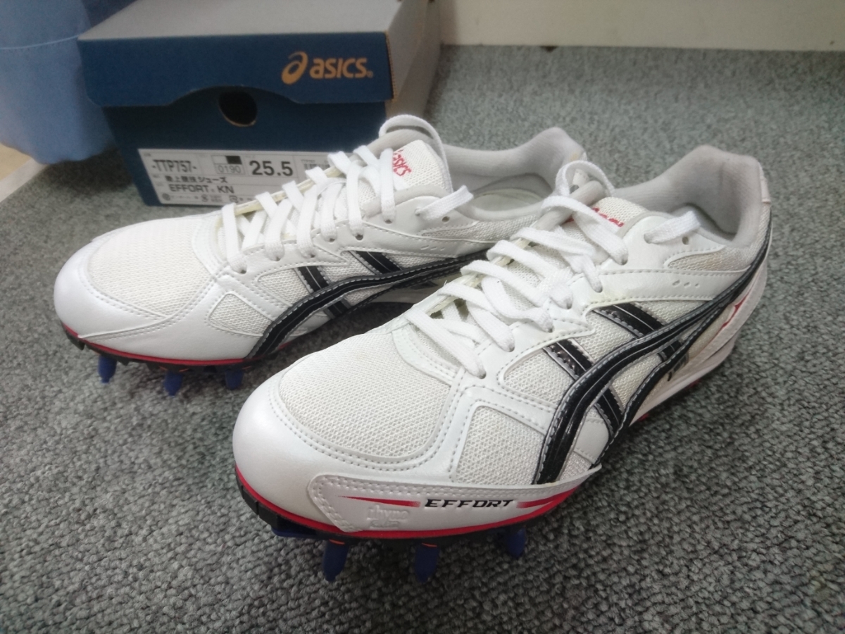 アシックス Asics 25 5cm 陸上スパイク Ttp757 白黒赤 税込9612円 25 5cm 売買されたオークション情報 Yahooの商品情報をアーカイブ公開 オークファン Aucfan Com
