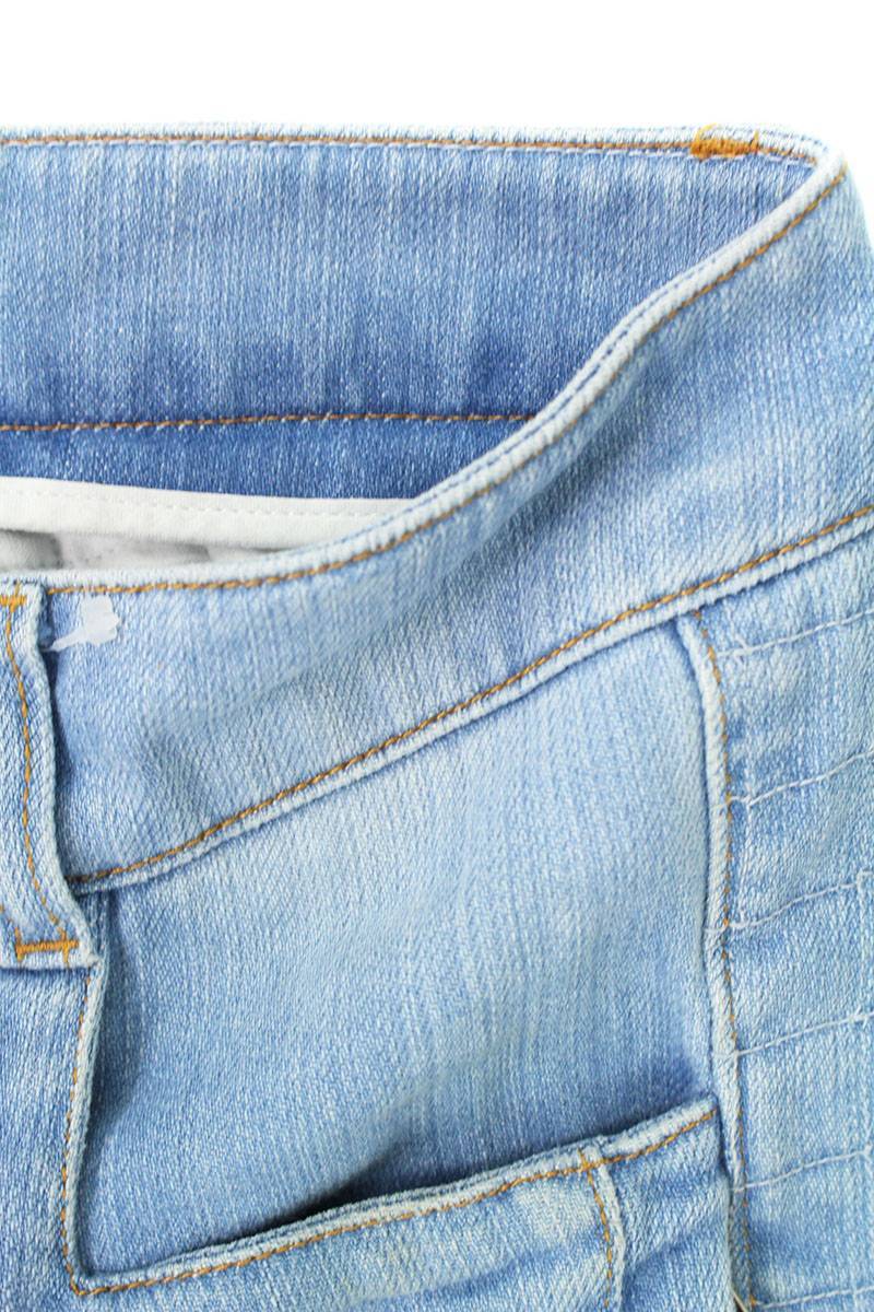 バルマン BALMAIN 5702 102K キルティングウォッシュ加工裾ジップバイカーデニムパンツ 34 インディゴ調 【108091_3】【99】