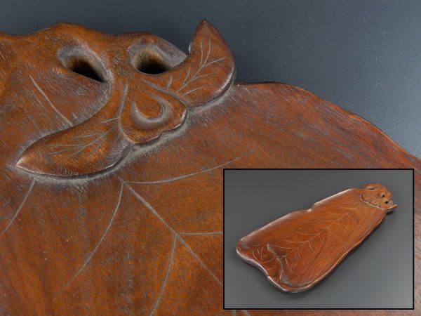 8-1478【アンティーク】キセル 煙管入 煙草入 象牙根付 きざみタバコ