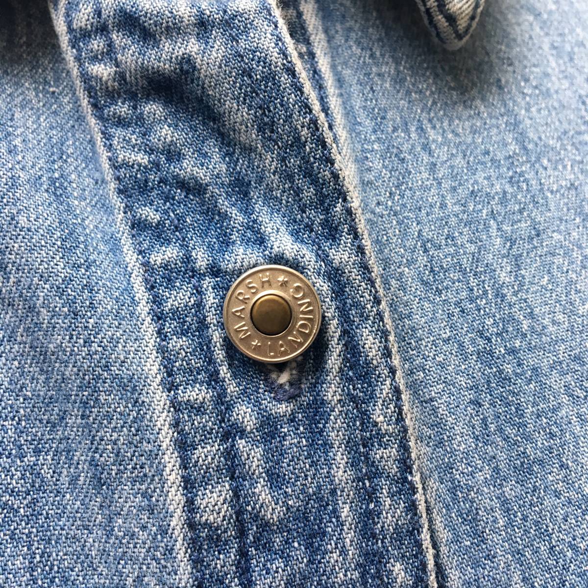 MARSH ビンテージ　MARSH LANDING　デニム　デザイン　ノースリーブ　コットン　ワンピース　レディース 古着　0812 LANDING 90s ビンテージ デニム コーデュロイ ジャケット カバーオール 長袖 シャツ ビックシルエット