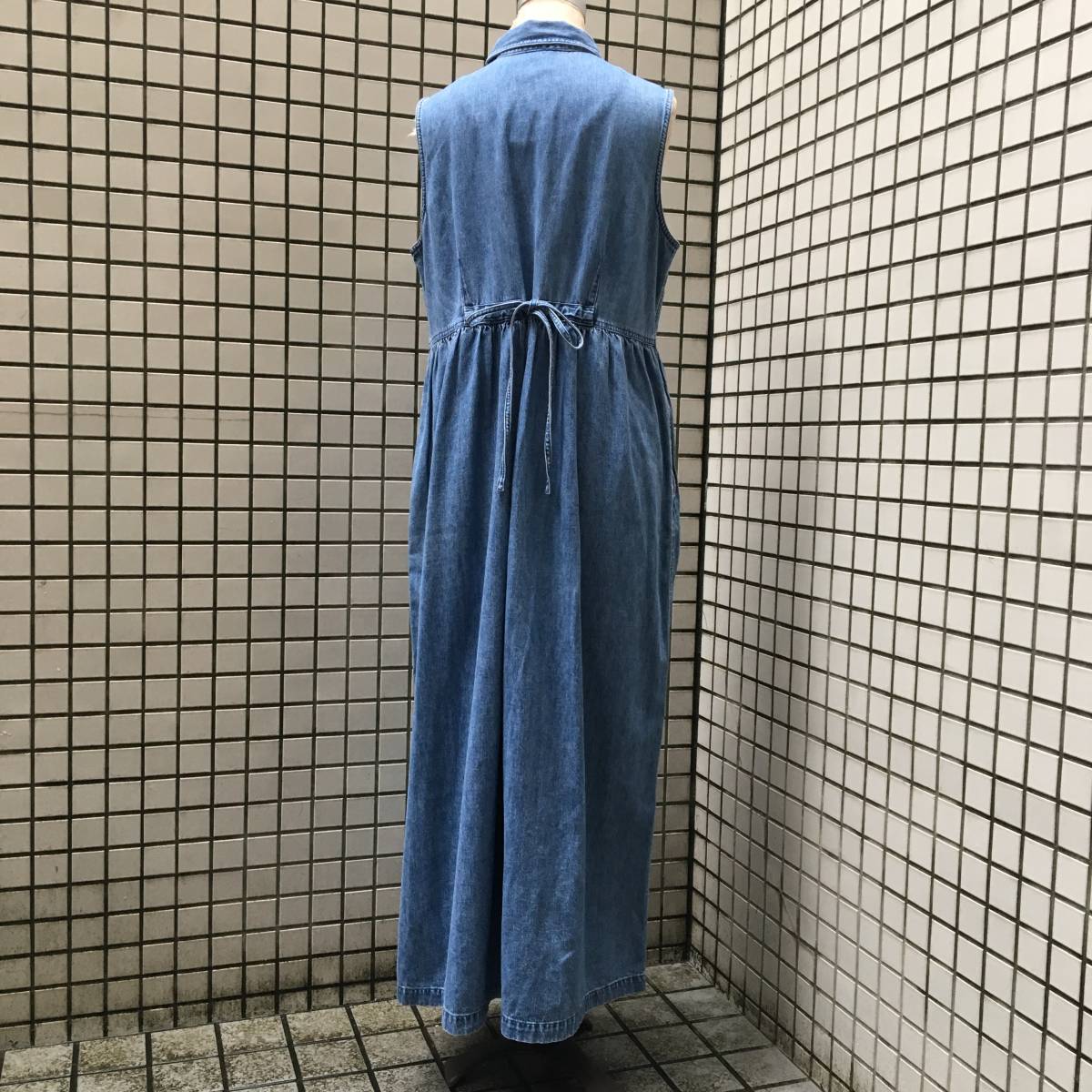 MARSH ビンテージ　MARSH LANDING　デニム　デザイン　ノースリーブ　コットン　ワンピース　レディース 古着　0812 LANDING 90s ビンテージ デニム コーデュロイ ジャケット カバーオール 長袖 シャツ ビックシルエット