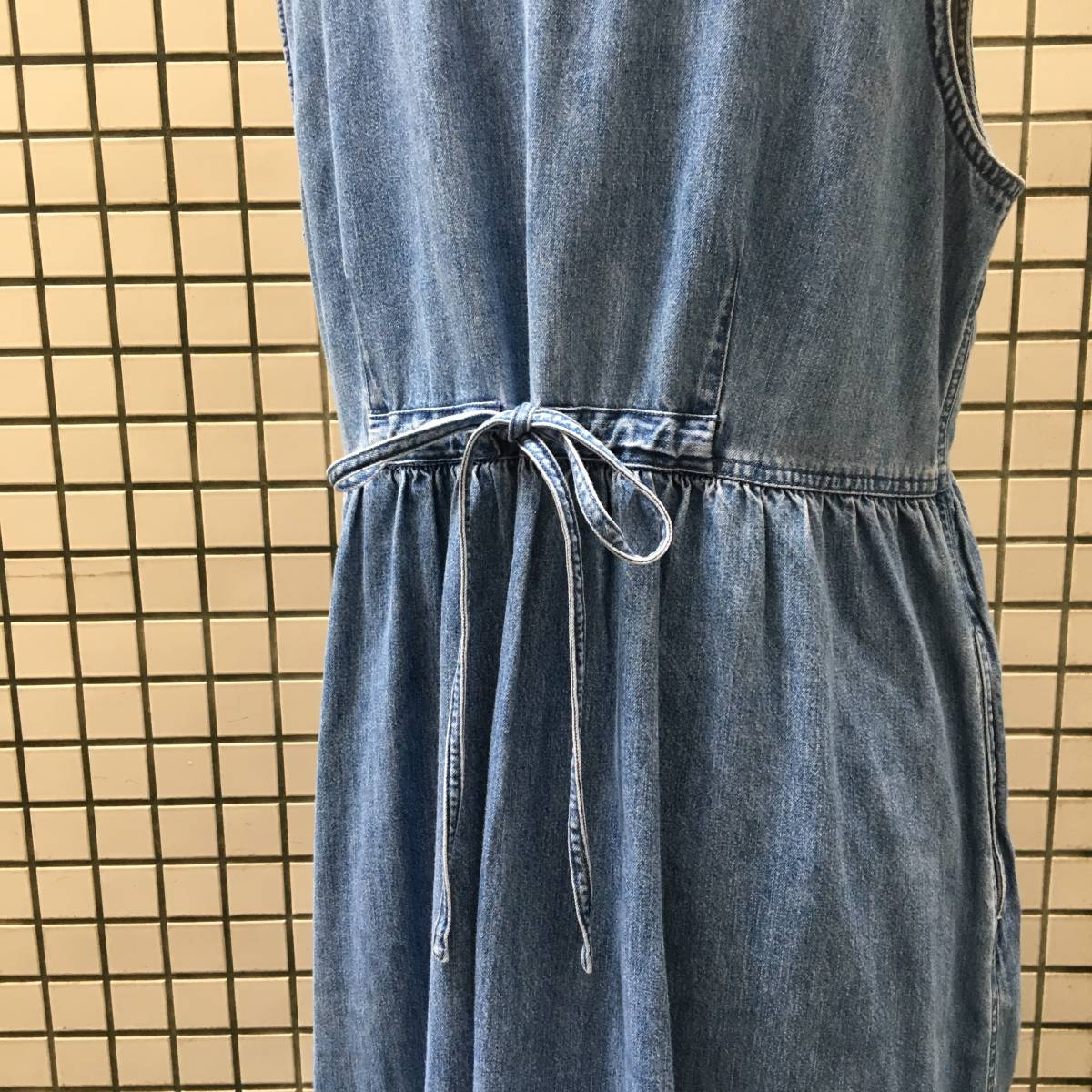 MARSH ビンテージ　MARSH LANDING　デニム　デザイン　ノースリーブ　コットン　ワンピース　レディース 古着　0812 LANDING 90s ビンテージ デニム コーデュロイ ジャケット カバーオール 長袖 シャツ ビックシルエット