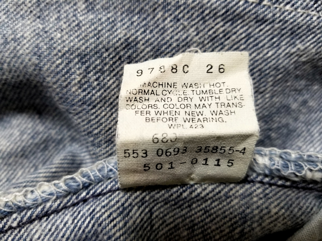 即決で送料無料 良い色落ち 90s 93年 USA製 levi's リーバイス 501 w34