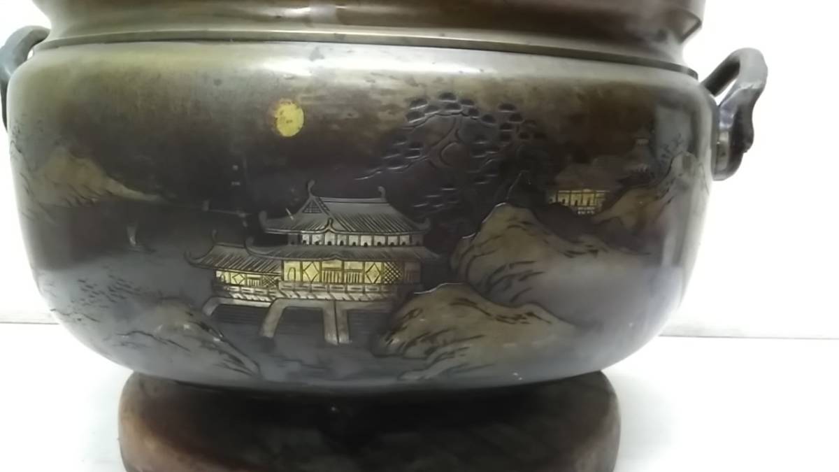 格安スタート！骨董・時代物　銅製火鉢 古民具/囲炉裏/茶道具