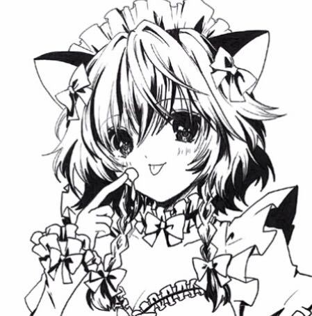 手描きイラスト 東方 咲夜 ネコミミメイド(手描きイラスト)｜売買され