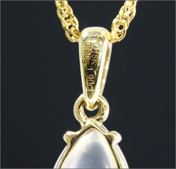 【厳選】【定価45万】 ブルー ムーンストーン ネックレス 18KYG 刻有 [1.70ct] NO65 【安心の返品対応可】 18金　K18　(0)