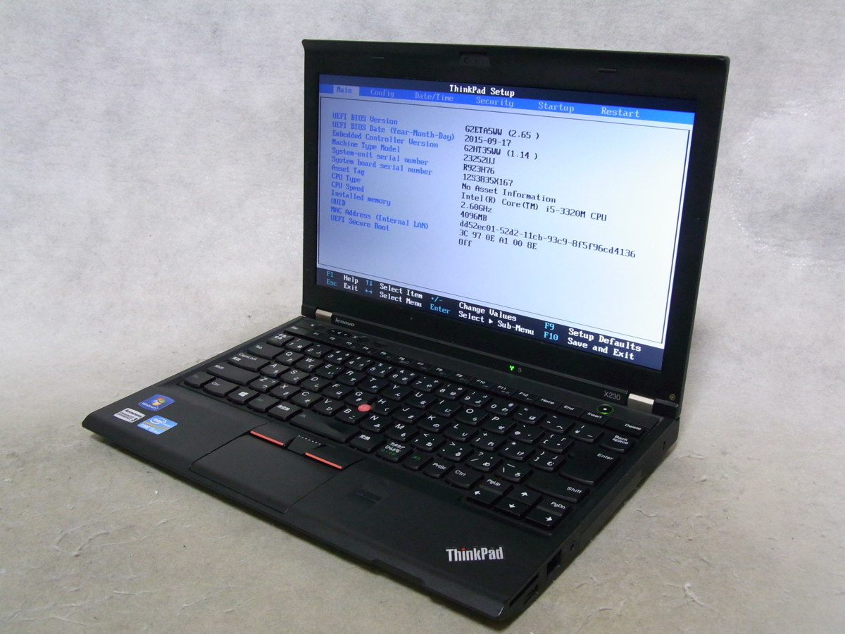 B13526 Lenovo ThinkPad X230 23252UJ Core i5 3320M 4GB ジャンク