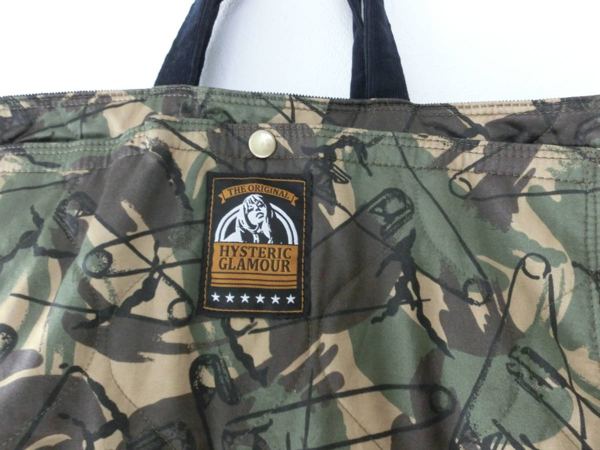 ヒステリックグラマー 迷彩柄　カモフラ　ハンドバッグ Hysterics カモフラージュトートバッグ ヒステリックグラマー 迷彩柄