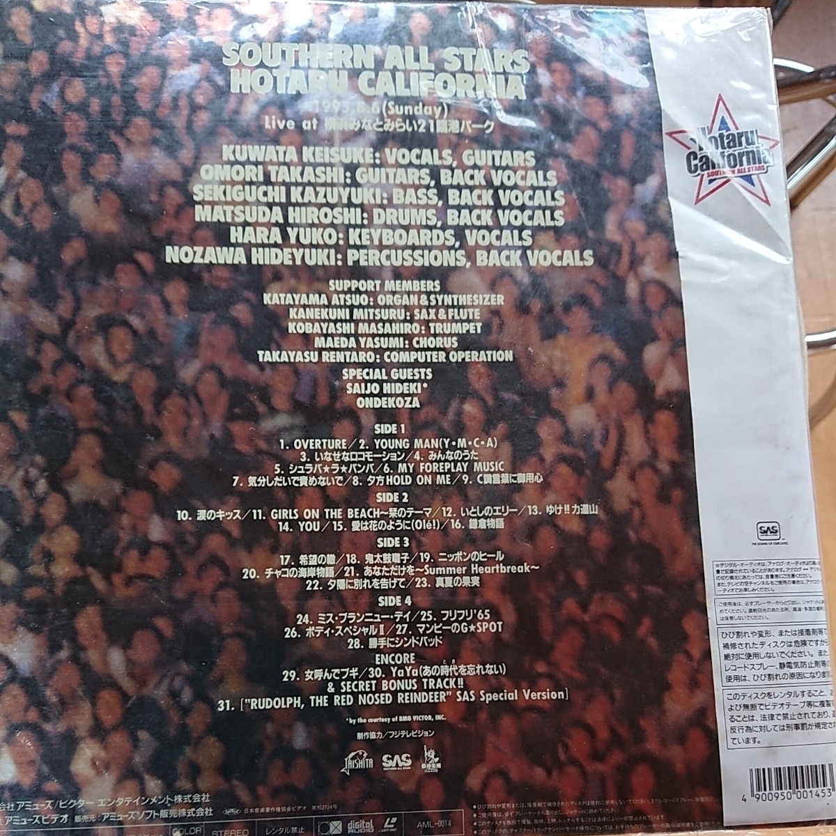 LD サザンオールスターズ Hotaru Calfornia レーザーディスク ポストカード3枚　SAS_2