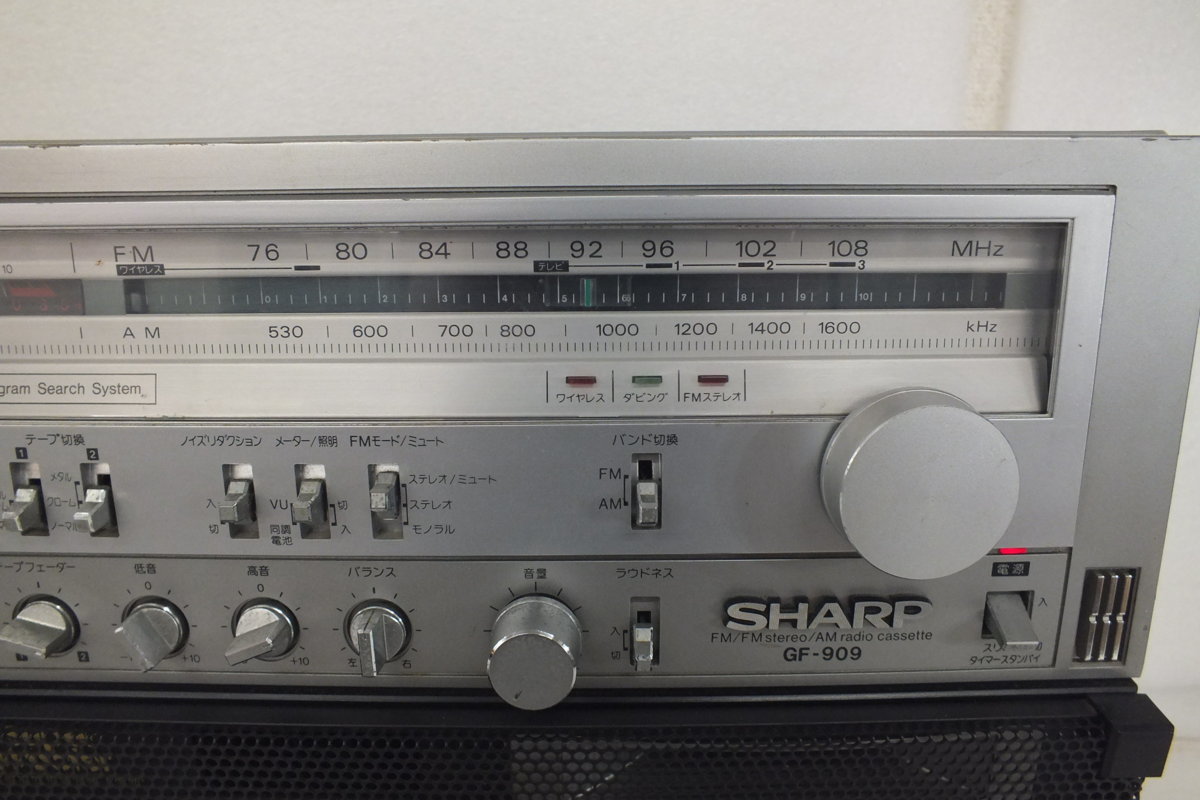 □□SHARP GF-909 SEACHER-W 大型 ラジオカセット サーチャーW 電源