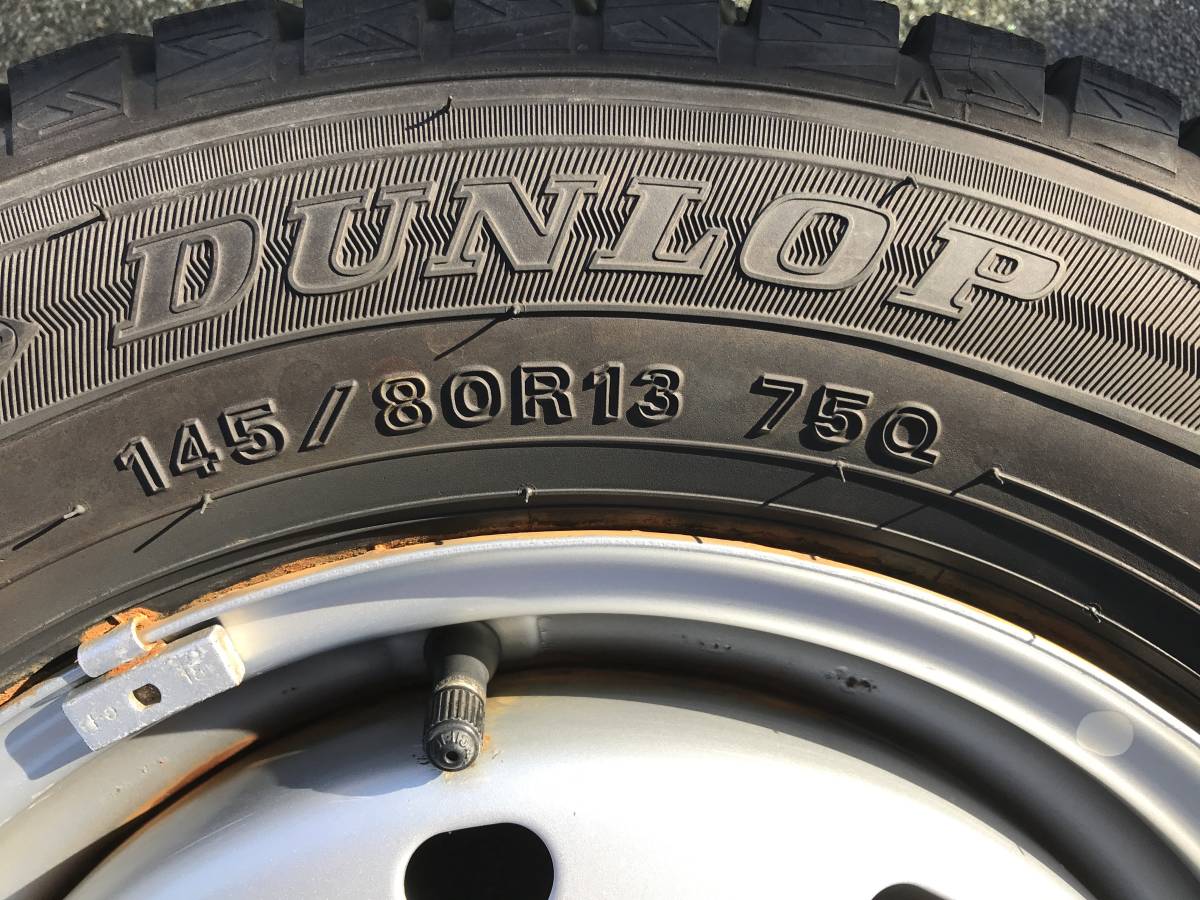 DUNLOP WINTER MAXX 13×4J 4穴 100 ハブ67mm 145/80R13 75Q 4本セット　_2